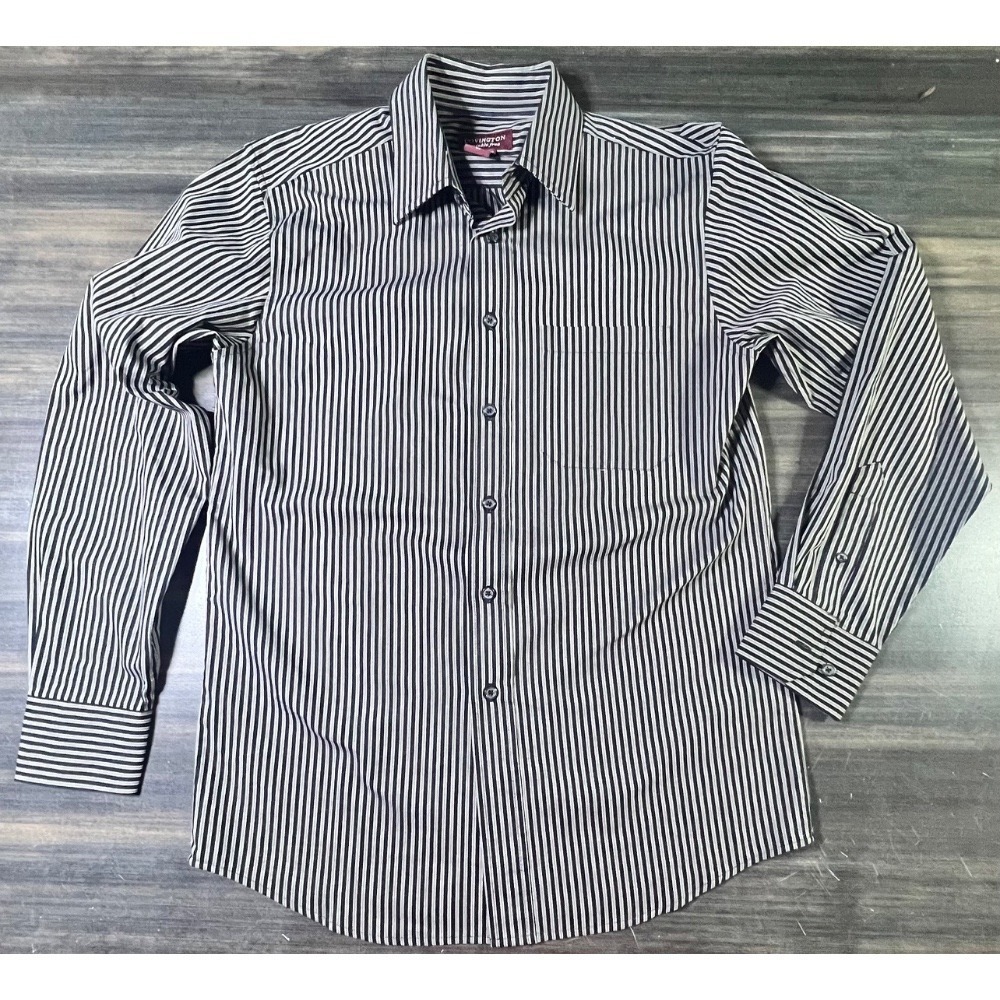 Covington Striped Dress Shirt Wrinkle Free Long Sleeve Button Up S/C‎